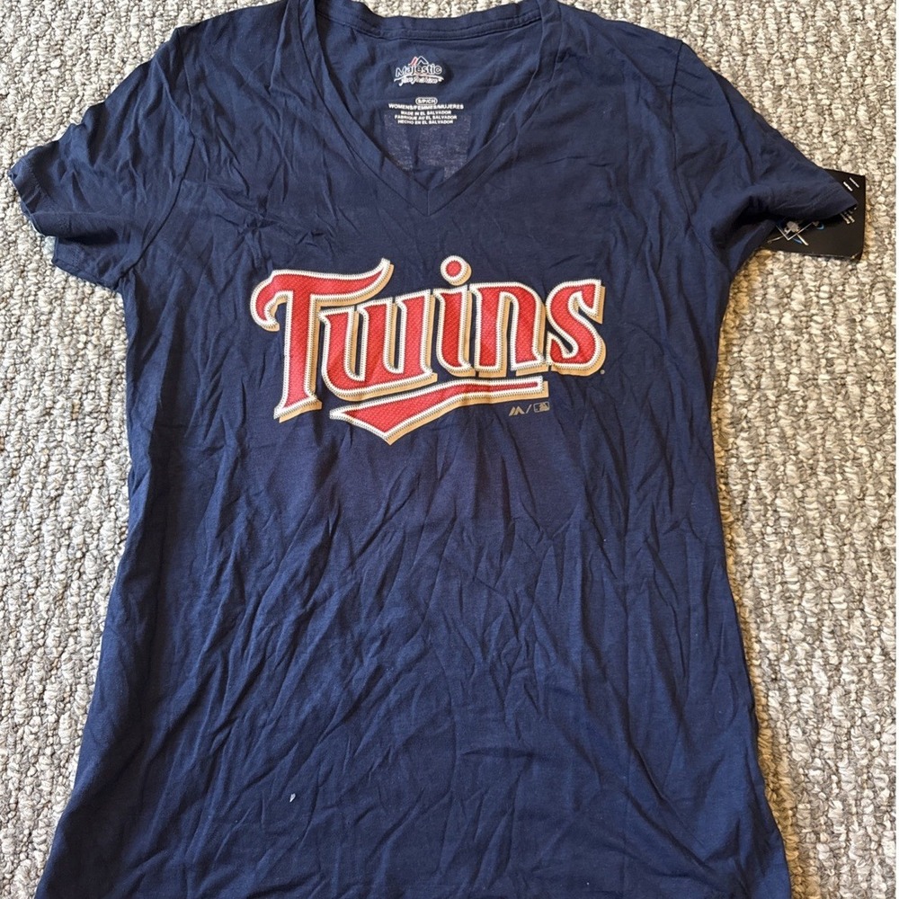 Minnesota Twins Majestic Max Kepler Navy Blue T-Shirt  Small Brand New‎ Womens